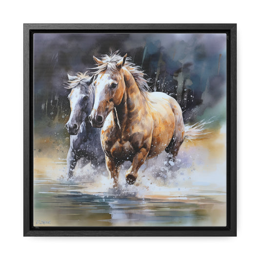 Horse Rescue 18 Gallery Canvas Wraps, Square Frame