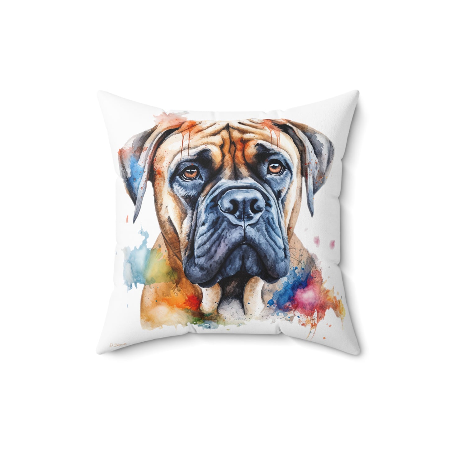 Bullmastiff 2 Spun Polyester Square Pillow