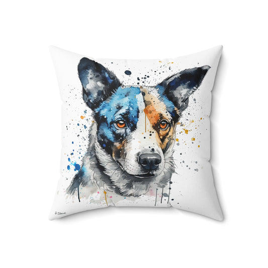 Blue Heeler 1 Spun Polyester Square Pillow