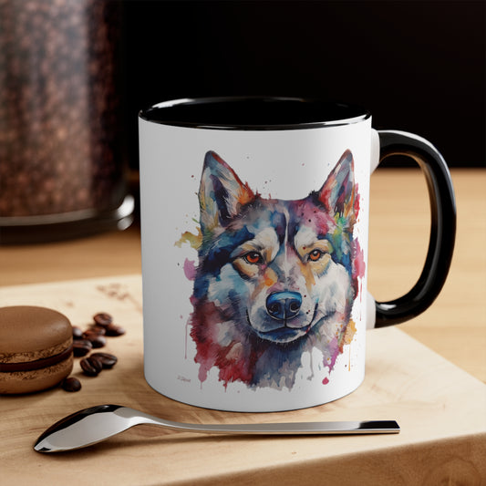 Siberian Husky 4 Accent Mugs