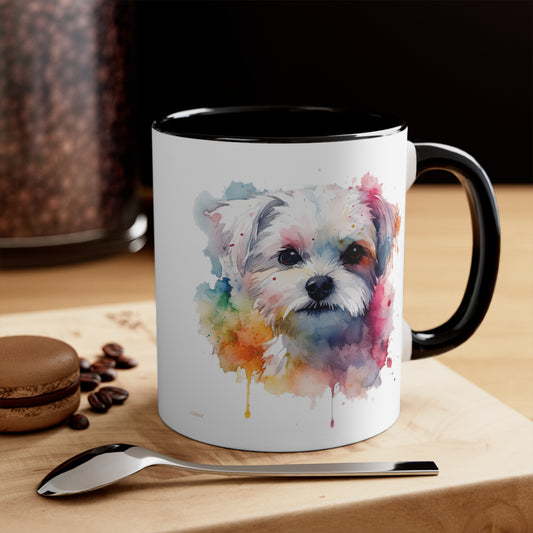 Maltese Dog 1 Accent Mugs
