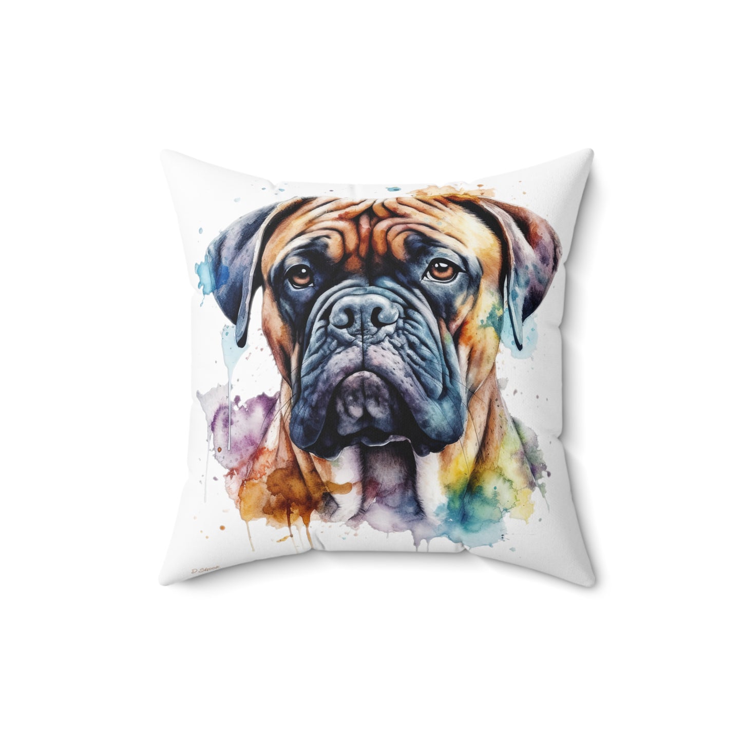 Bullmastiff 1 Spun Polyester Square Pillow