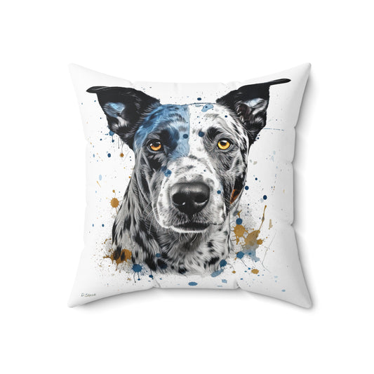 Blue Heeler 4 Spun Polyester Square Pillow