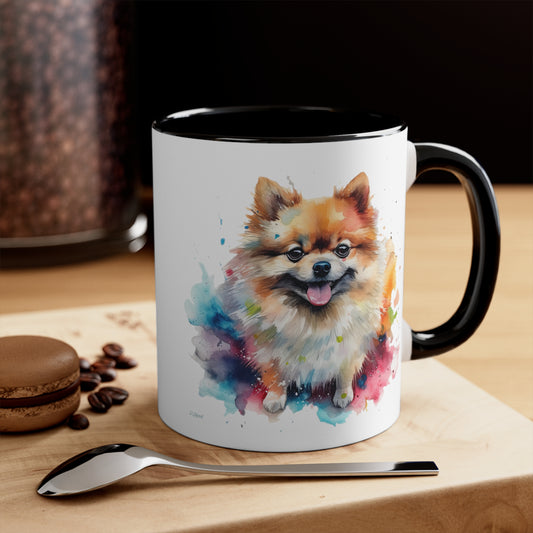 Pomeranian 2 Accent Mugs