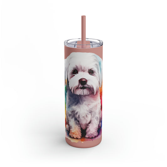 Maltese Dog 3 Maars Maker Skinny Matte Tumbler, 20oz
