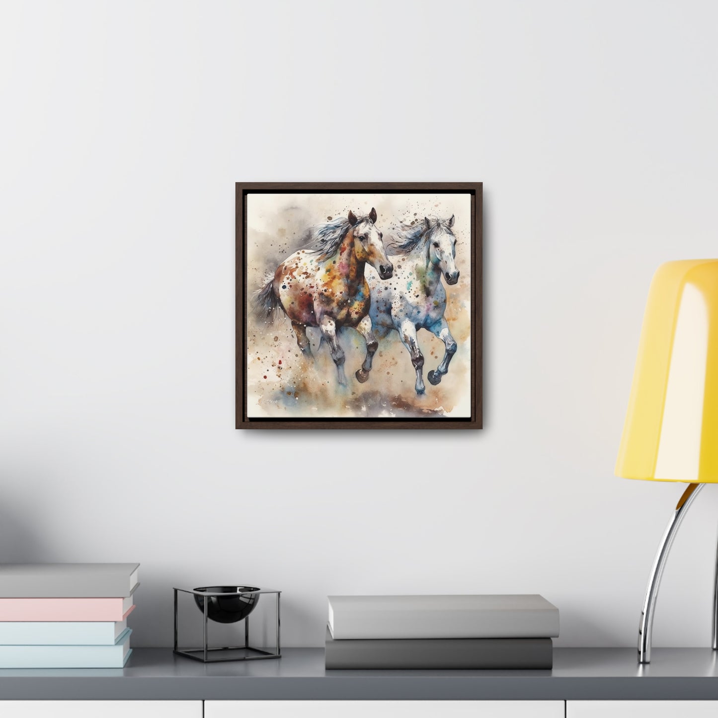 Wild Appaloosa Horses Gallery Canvas Wraps, Square Frame