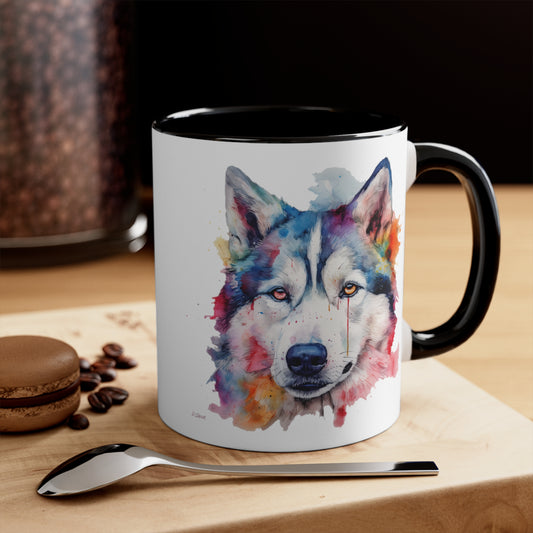 Siberian Husky 2 Accent Mugs