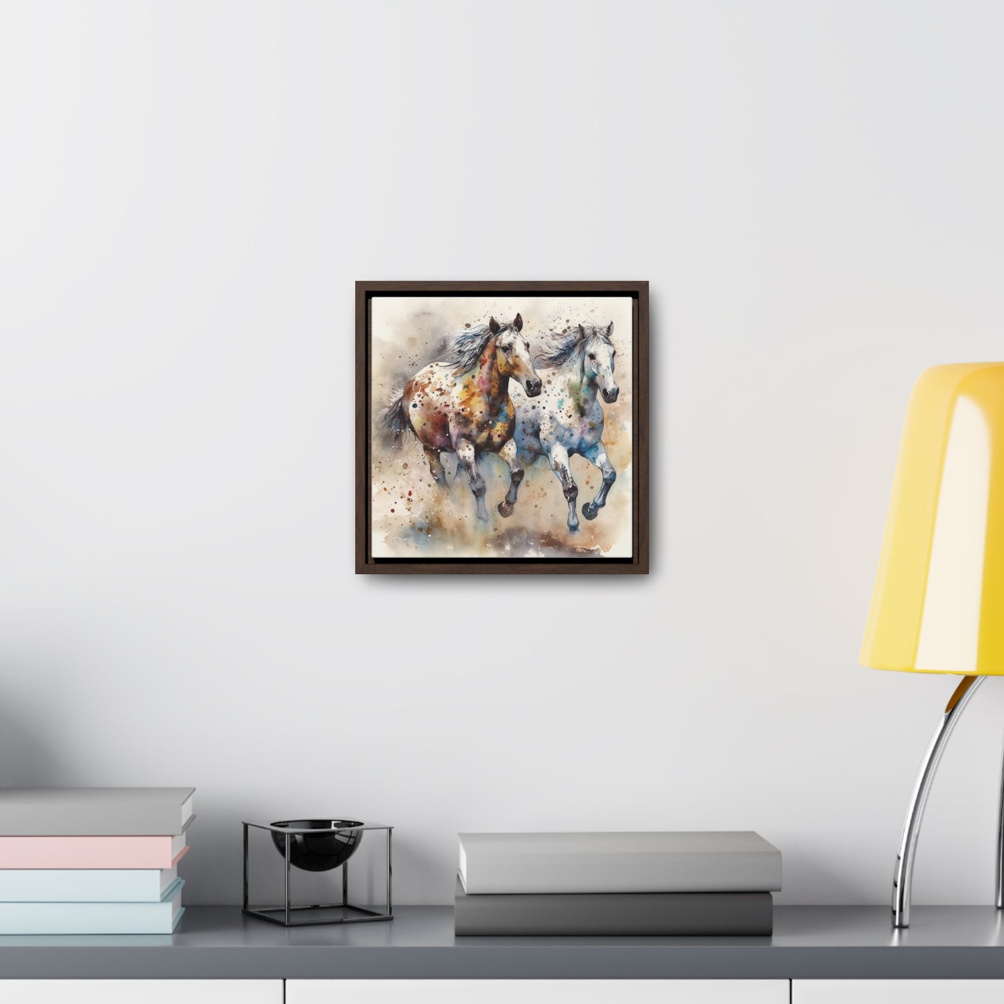 Wild Appaloosa Horses Gallery Canvas Wraps, Square Frame
