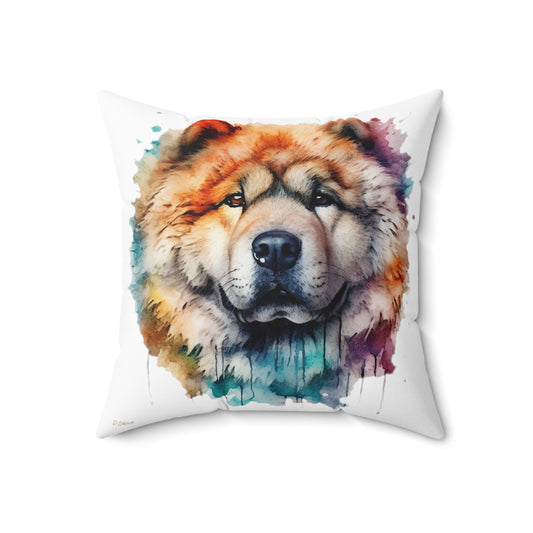 Chow Chow 3 Spun Polyester Square Pillow