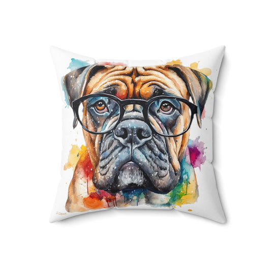 Bullmastiff 6 Spun Polyester Square Pillow