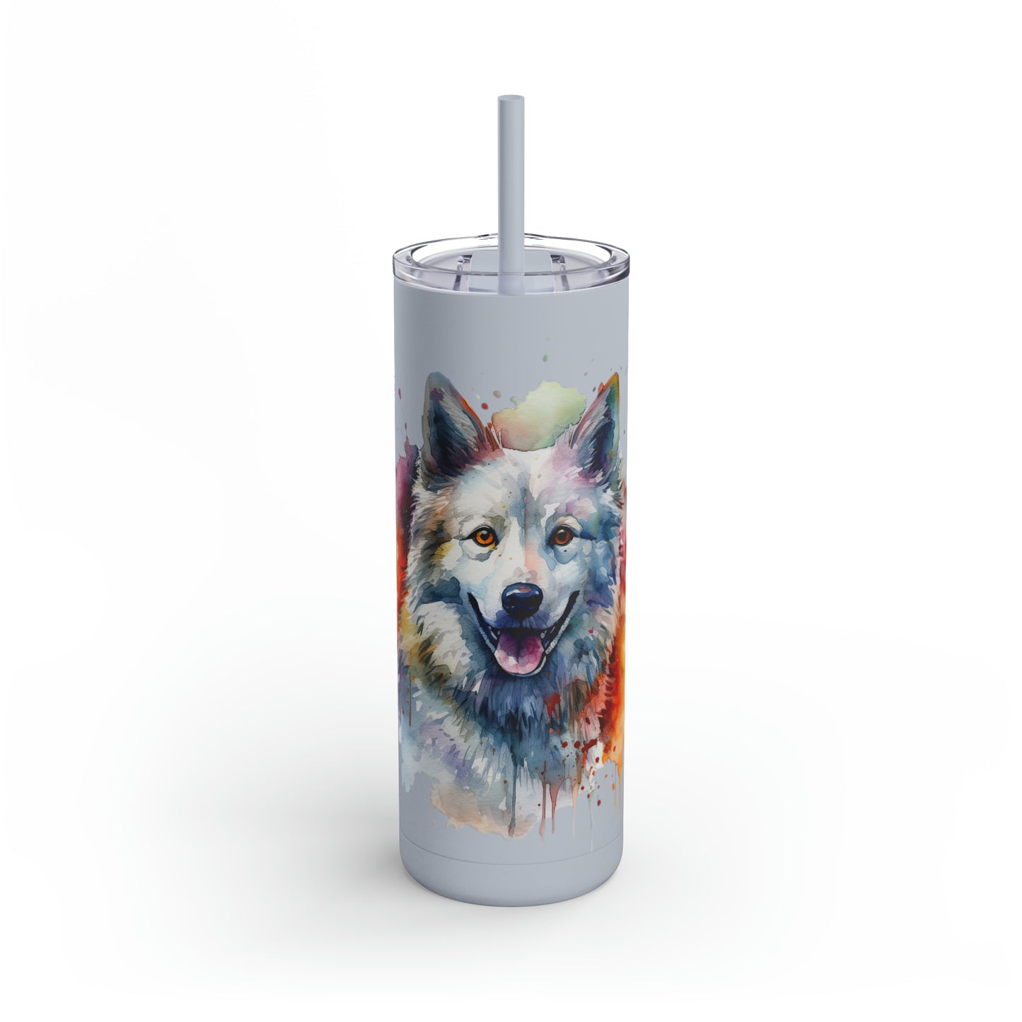 American Eskimo Dog 3 Maars Maker Skinny Matte Tumbler, 20oz