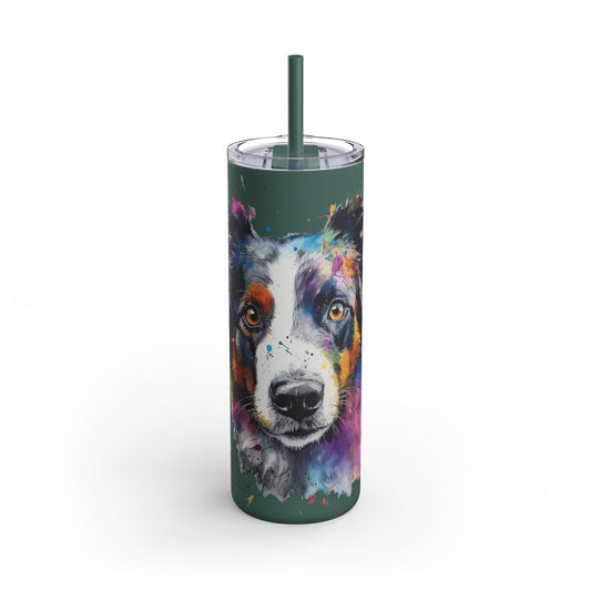 Border Collie 1 Maars Maker Skinny Matte Tumbler, 20oz