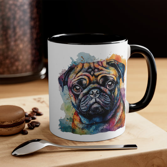 Pug 2 Accent Mugs