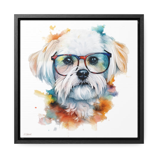 Maltese Dog 5 Gallery Canvas Wraps, Square Frame