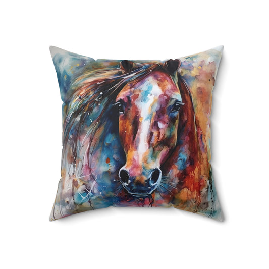 Horse Rescue 11 Spun Polyester Square Pillow