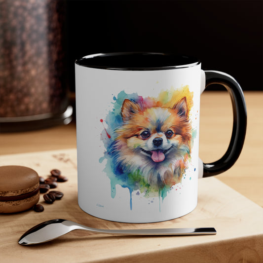Pomeranian 4 Accent Mugs
