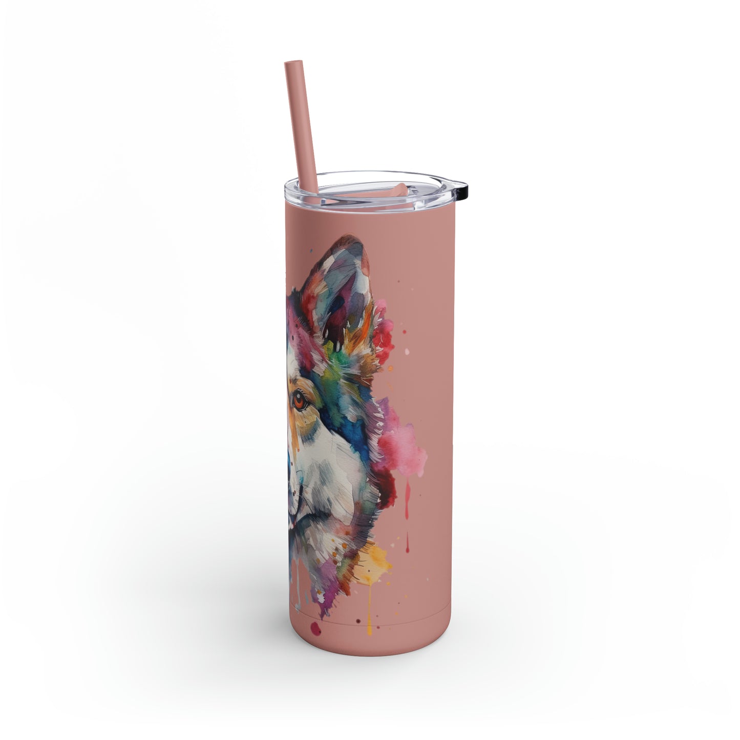 Siberian Husky 4 Maars Maker Skinny Matte Tumbler, 20oz