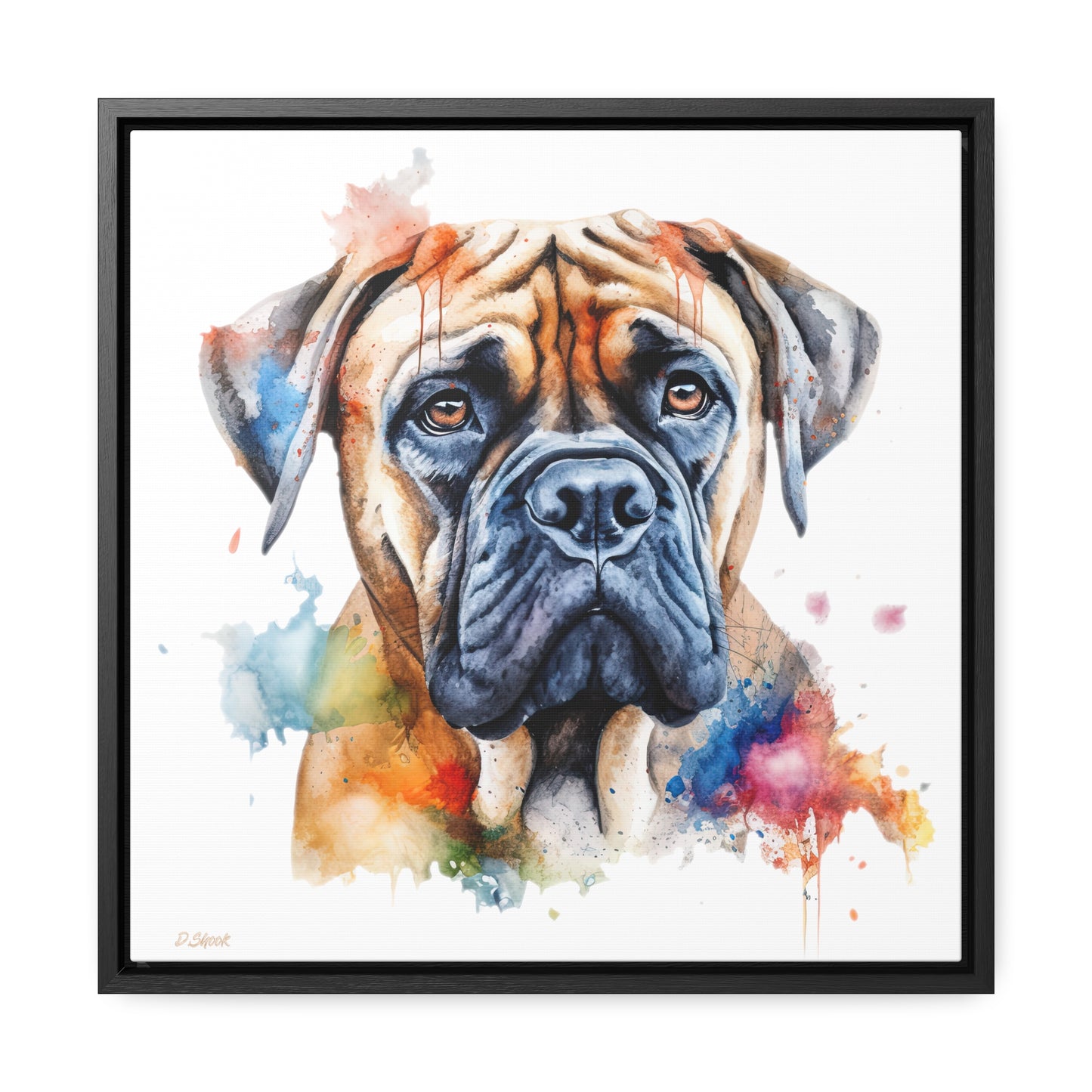 Bullmastiff 2 Gallery Canvas Wraps, Square Frame