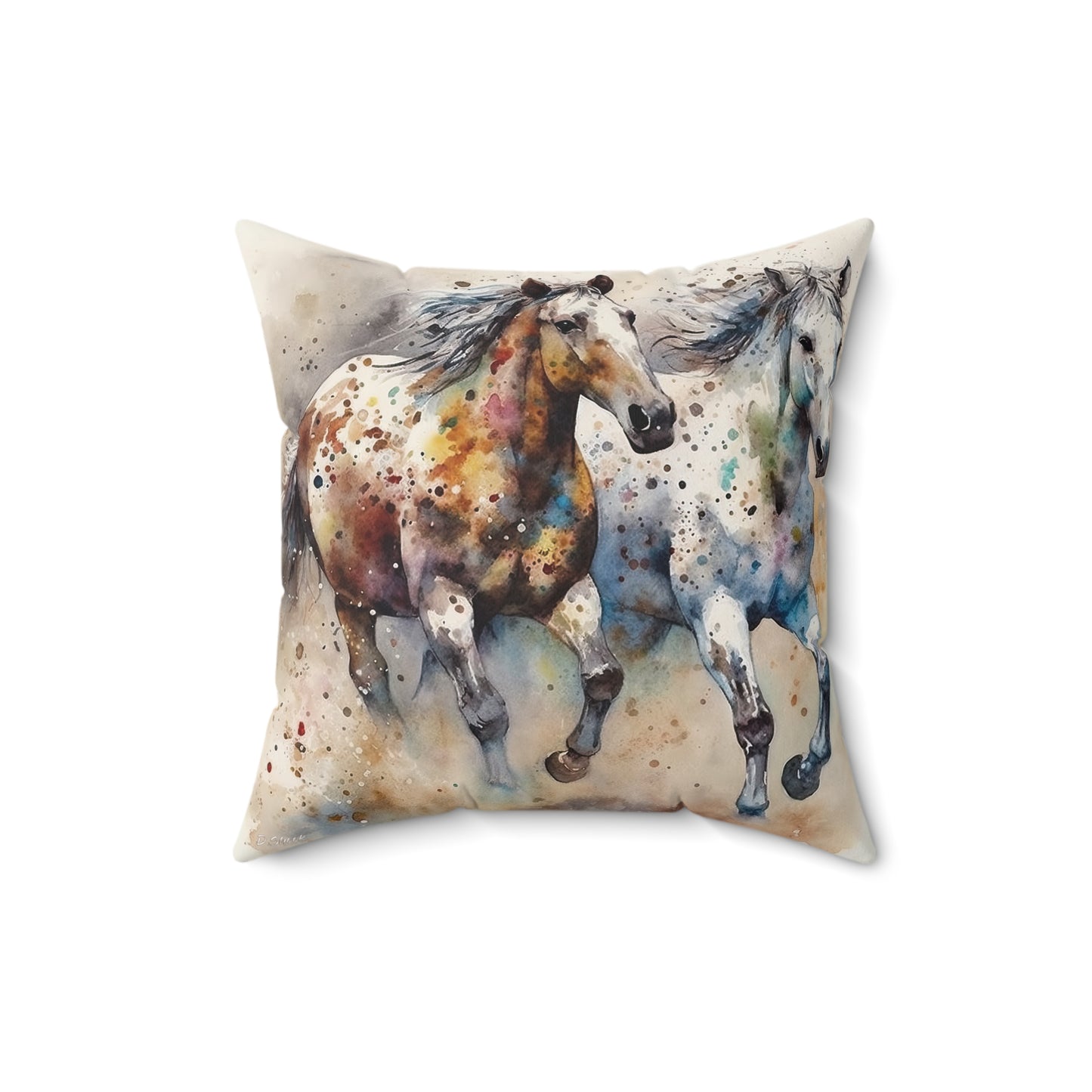 Wild Appaloosa Horses Spun Polyester Square Pillow