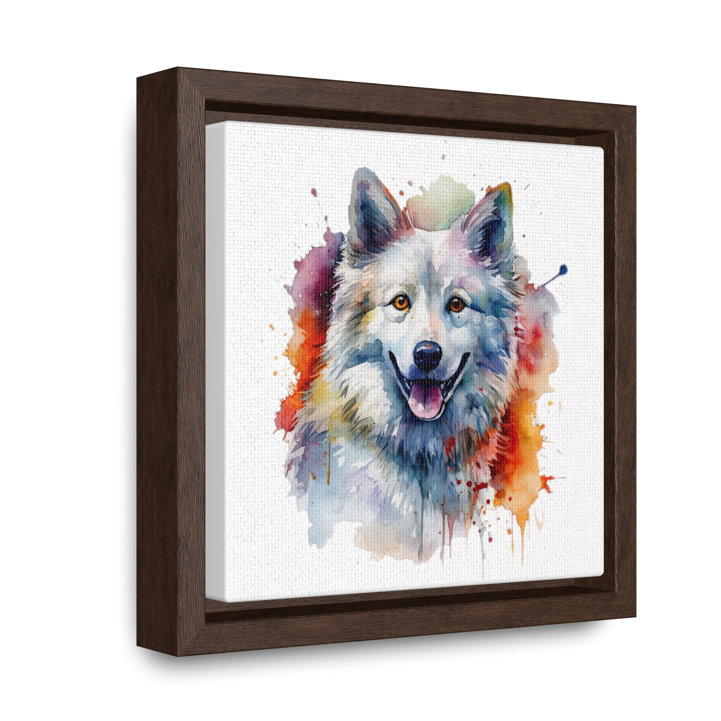 American Eskimo Dog 3 Gallery Canvas Wraps, Square Frame