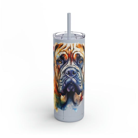 Bullmastiff 3 Maars Maker Skinny Matte Tumbler, 20oz