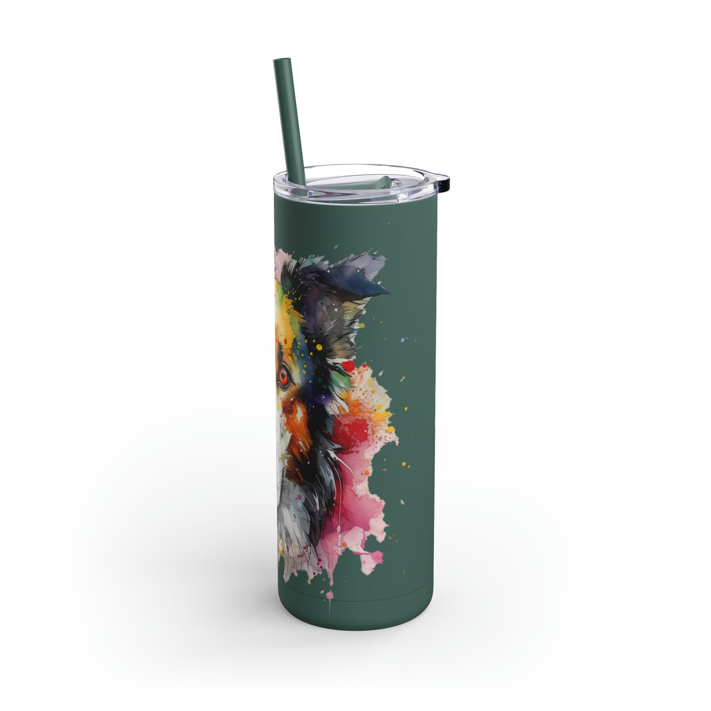 Border Collie 3 Maars Maker Skinny Matte Tumbler, 20oz