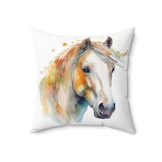 Horse Rescue 21 Spun Polyester Square Pillow