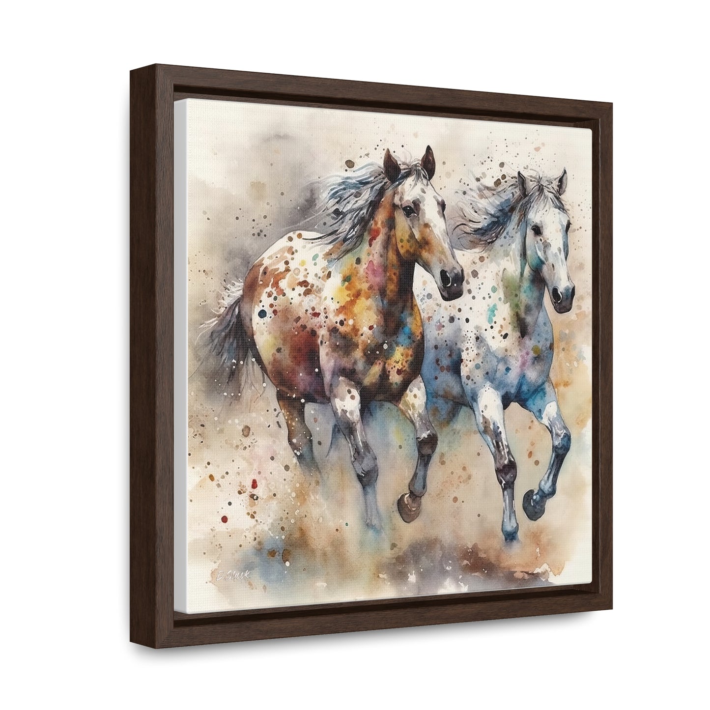 Wild Appaloosa Horses Gallery Canvas Wraps, Square Frame